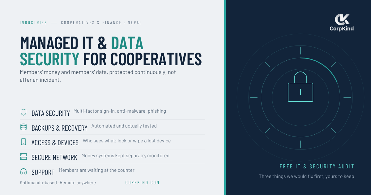 Managed IT and data security for cooperatives in Nepal