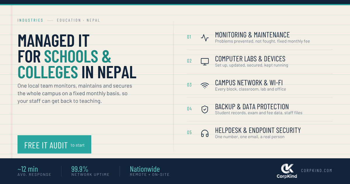 Managed IT and Microsoft 365 for schools and colleges in Nepal