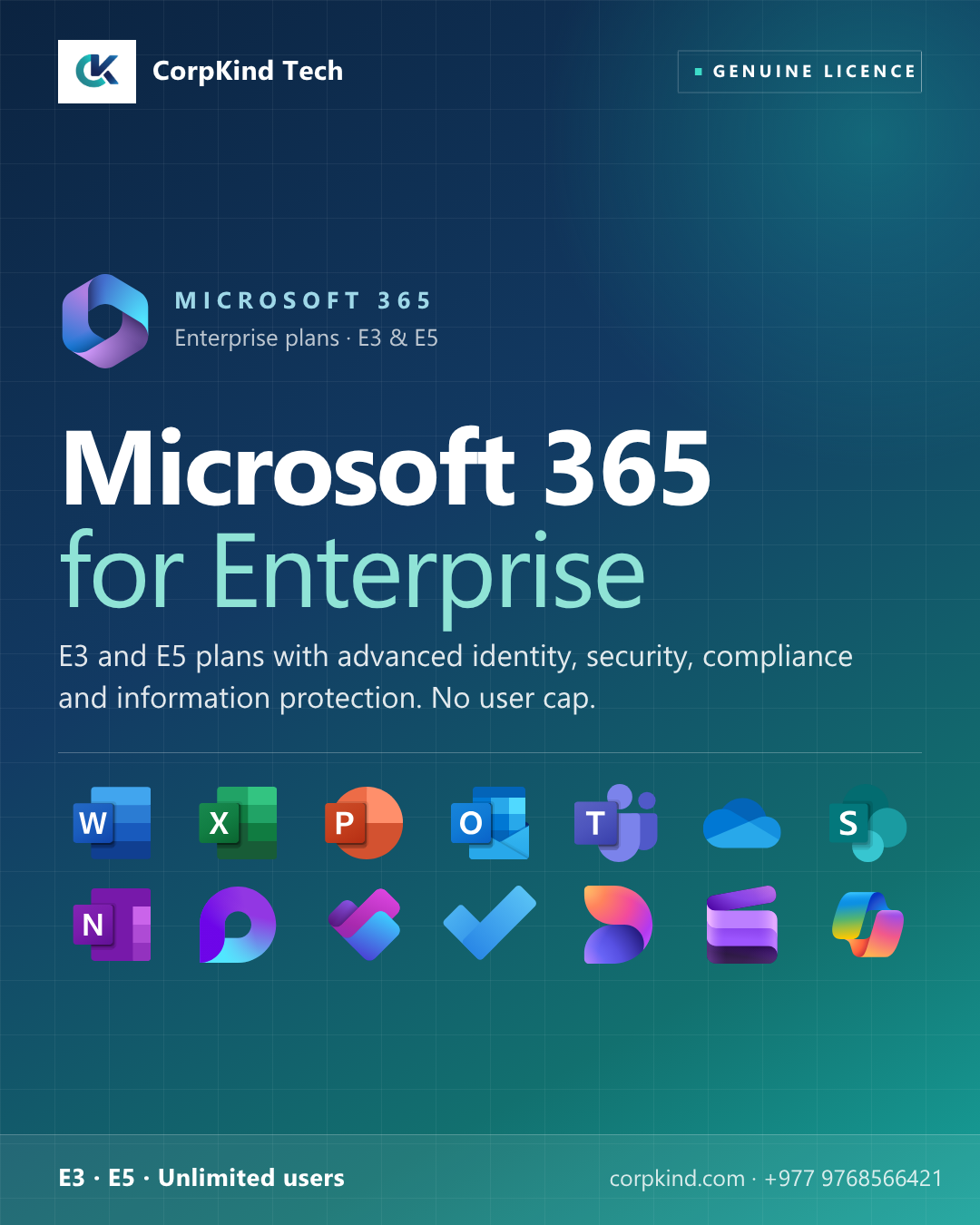 Genuine Microsoft 365 for Enterprise licence from CorpKind Tech in Nepal